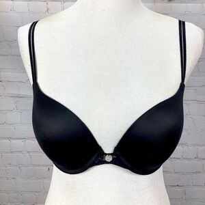 DKNY Black Push Up Lift Bra Women’s Size 32D‎ Lace Adjustable Straps